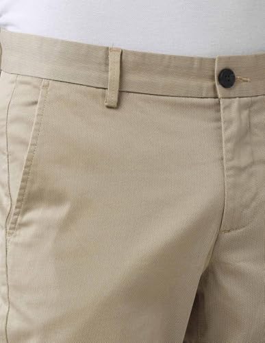 Arrow Men's Printed Slim Fit Acrylic Casual Trouser Beige