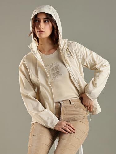 Regular Fit Nylon Hooded Neck Windcheater Jacket