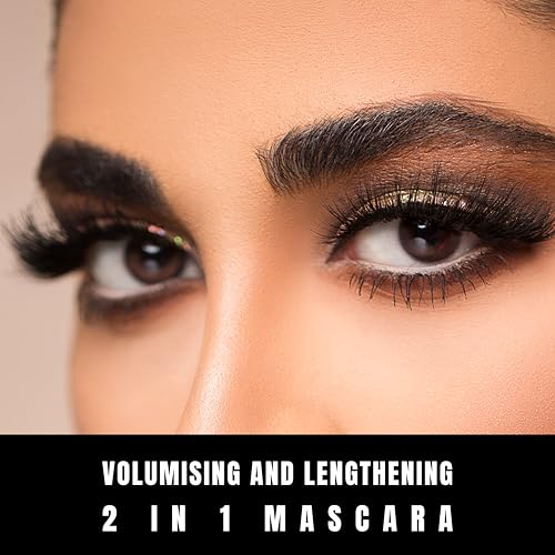 Fashion Colour Platinum Double Head Mascara For Upper & Lower Lashes (10ml) | 2-in-1 Mascara for Women | Volumizing and Lengthening Mascara | No Clumping | (Black)