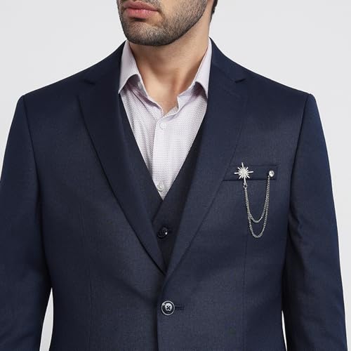 Raymond Blue Structure Pattern Men Suit