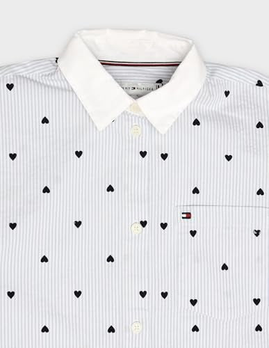 Tommy Hilfiger Girls Striped Relaxed-Fit Cotton Shirt