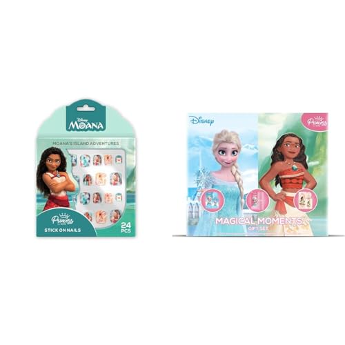 RENEEPrincess by Disney Moana’s Island Adventures Press On Nails With 1 Prep-pad & 1 Manicure Stick | 24NPrincess by Magical Moments Gift Set for Preteens Elsa Unicorn Makeup Kit