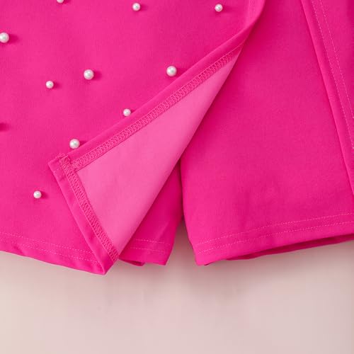 Hopscotch Girls Short Sleeves Pink 2-Pc Ruffle Ribbed Blouse & Skorts (3-4 Years)