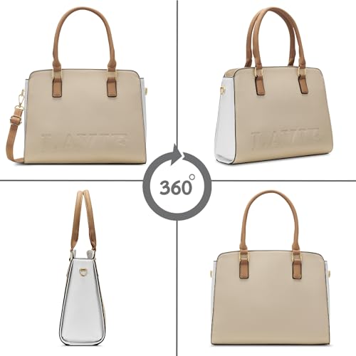 Lavie Women's Elva Deboss Colourblock Satchel Bag | Satchel Handbag for Work | Ladies Purse | Stylish Shoulder Bag | Gift for Women