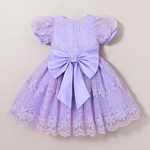 Hopscotch Girls Blue Short Sleeves Lace Overlay Bow Party Dress for Age (2-3 Years)