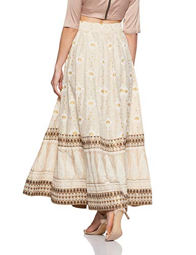 W for Women Rayon Full Skirt Off-White