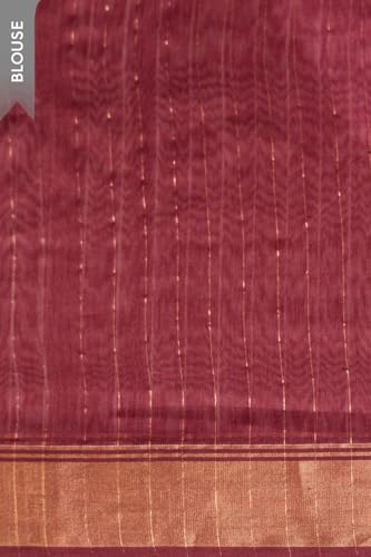 Taneira Women Dark Red Woven Pure Silk Cotton Bengal Saree with Unstitched Blouse Piece (SAPH04AB0593-Dark Red)