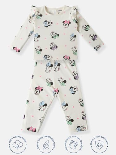 Nauti nati Girls Cotton Disney Printed T-shirt and Trackpant Co-ord Set