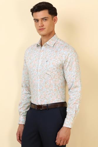 Allen Solly Men Light Blue Print Full Sleeves Formal Shirt