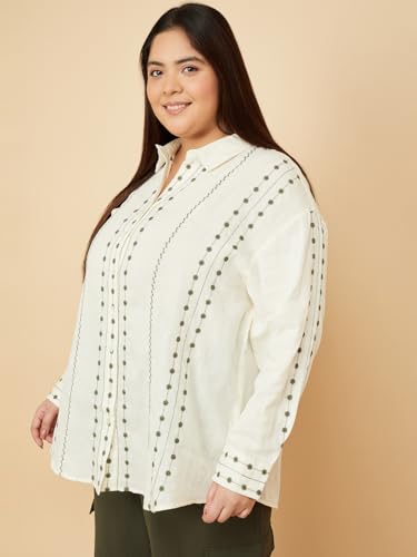 Max Women's Regular Fit Shirt (RUS13P_Ivory