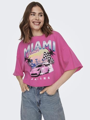 ONLY Oversized T-Shirt (119178201_Fuchsia Purple_L)