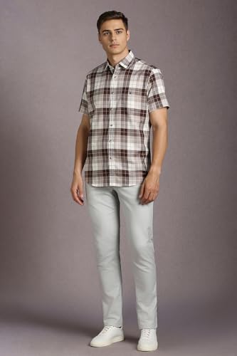 Louis Philippe Men Multicolor Check Half Sleeves Casual Shirt
