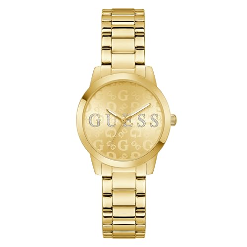 GUESS Women Round Champagne Stainless Steel Analog Watch - U1497L2M