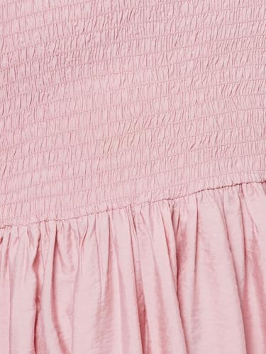 Max Women Smocked A-line Dress (Pink_S)