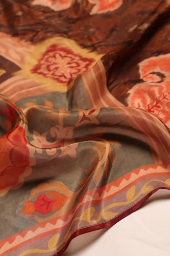 Soch Womens Earth Crepe Botanical Salwar Suit With Mirror & Cutdana