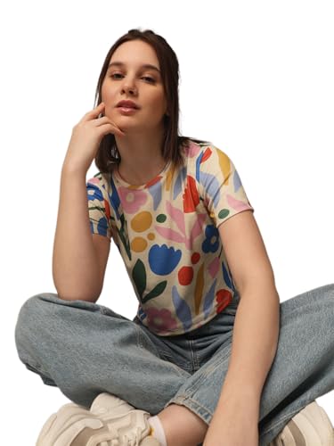 ONLY Women Regular Fit Multicolor T-Shirt