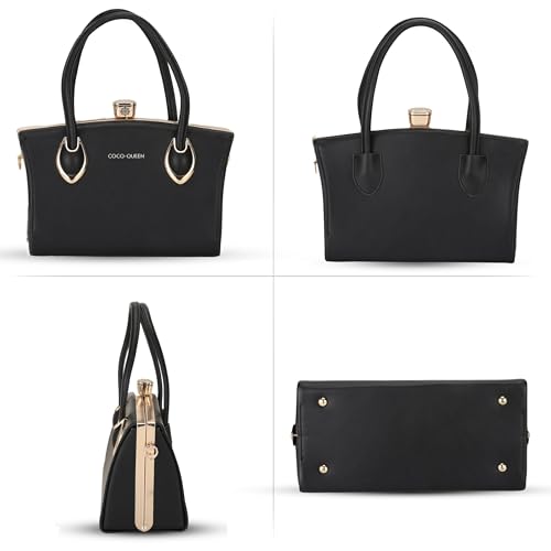 SIBY Square Diamond Hand Messenger Bag - PU Leather, Waterproof Crossbody Bag, 4 Compartments for Women (Black)
