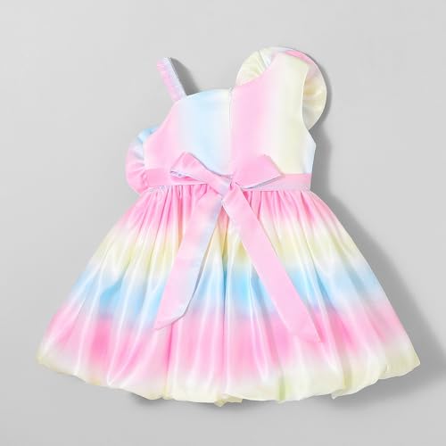 Hopscotch Girls Multi Sleeveless Floral Applique Balloon Hem Dress for Age (4-5 Years)