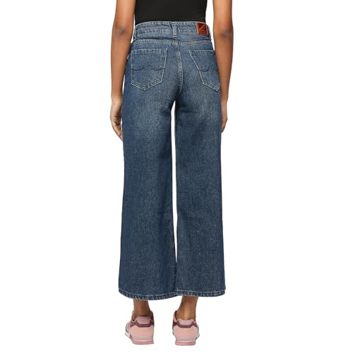 Pepe Jeans Women's High Rise Wide Leg Fit Jeans