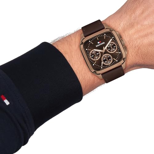 Tommy Hilfiger Herald Japanese Quartz Analog with Brown Dial Brown Leather Strap Watch for Men - TH1792221