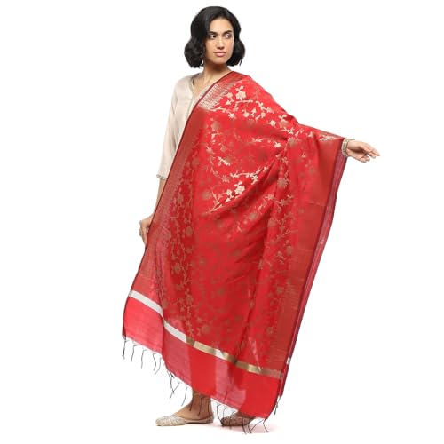 BIBA Women's Red Polyester Dupatta_Free Size