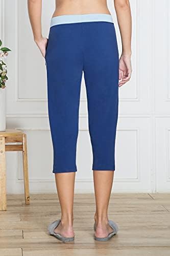Van Heusen Relaxed Women's Lounge Capris - Drawstring Waist, Reflective Trim_55309_Twilight Blue_XL