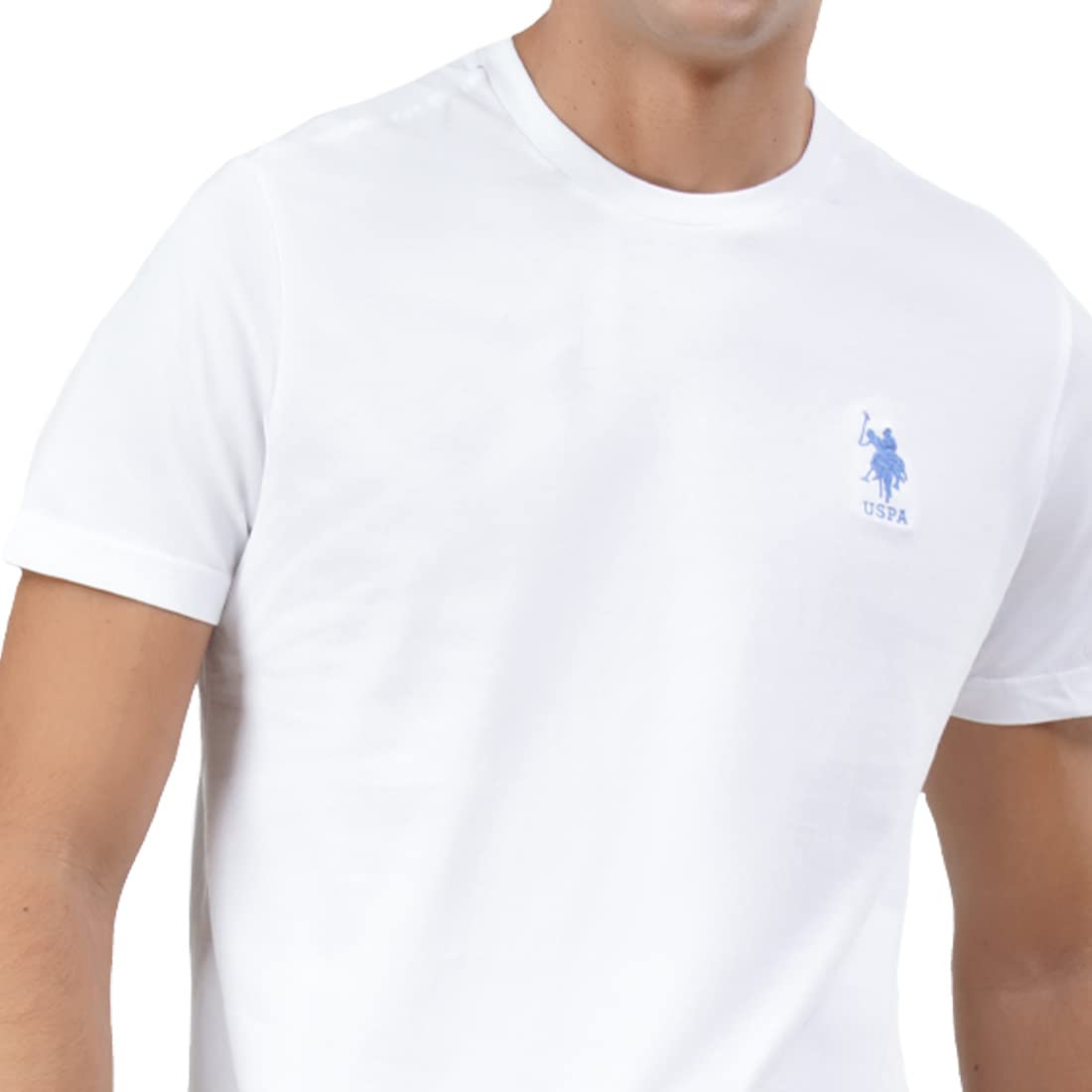 U.S. POLO ASSN. Mens Crew Neck Embroidered Logo I633 Lounge T-Shirt - Pack of 2 (White L)