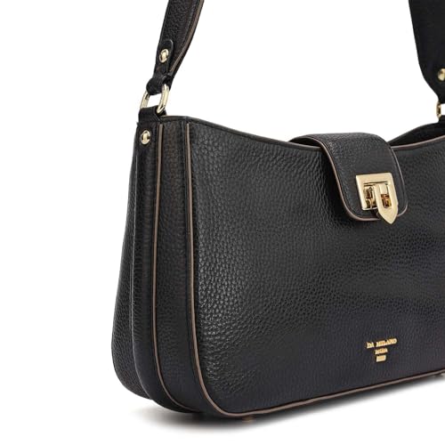 Da Milano Leather Black Shoulder Bag for Women (00426A-OL)