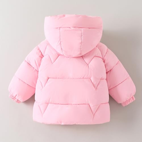 Hopscotch Girls Pink Full Sleeves 3D Bunny Applique Long Coat For Age (2-3 Years)