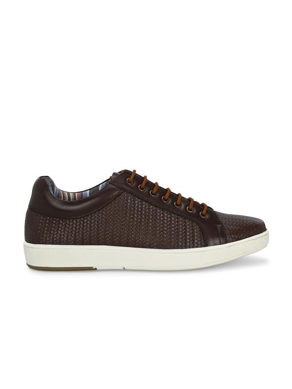 HITZ Men's Brown Leather Lace-Up Sneaker UK 10