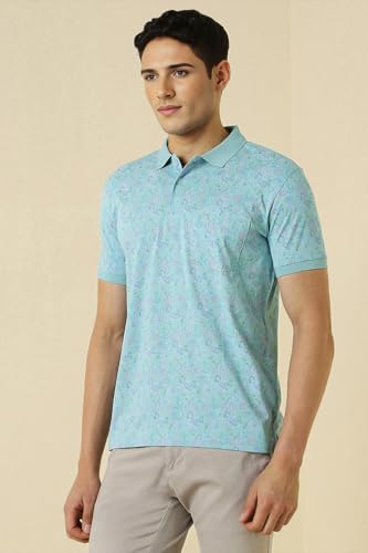 Allen Solly Men's Regular Fit T-Shirt (ASKWQRGFS02843_Light Blue