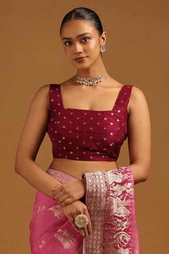 Soch Womens Blue Dola Silk Zari Woven Saree