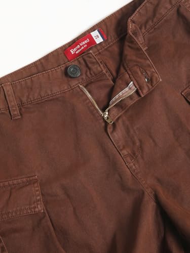 BENE KLEED Shorts for Women|Women Chocolate Brown High Rise Solid Cargo Shorts | 100% Cotton Trendy and Comfortable