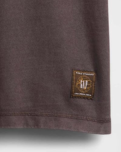Men Graphic Crew Neck Relaxed T-Shirt, Brown, XL