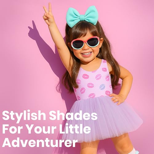 Disney Princess Sunglasses for Girls, 100% UV Protection, Shatter-Resistant AC Lenses, Lightweight and Comfortable, Stylish Outdoor Eyewear for Kids, Pink