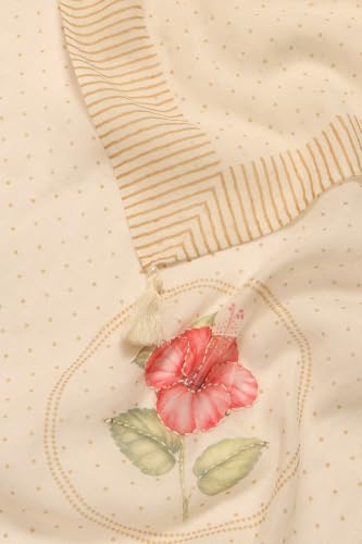 Soch Womens Mustard Linen Printed Stripes Hand Embroidery Salwar Suit