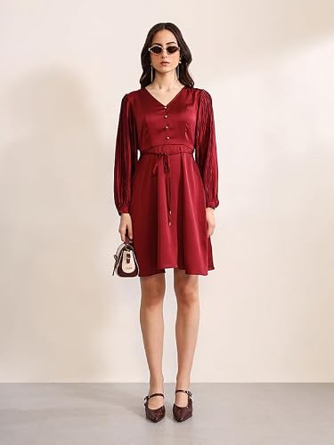 Kazo Astrid Mini Dress (Maroon 2XL)
