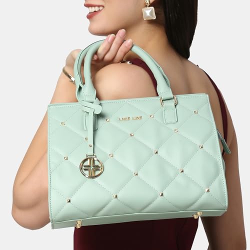 Lavie Luxe Women's Stud Shelly Satchel Bag for Women | Satchel Handbag for Work | Ladies purse | Stylish Shoulder Bag | Gift for Women