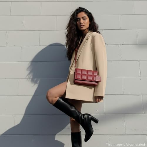 Fastrack Cherry PuffCharm Sling | Quilted Faux-Leather Women’s Handbag | Sling with Chain Accent Handle & Magnetic Closure