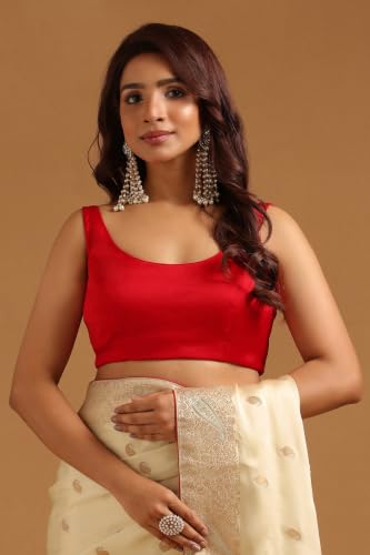 Soch Womens Cream Satin Paisley Zari Woven Saree