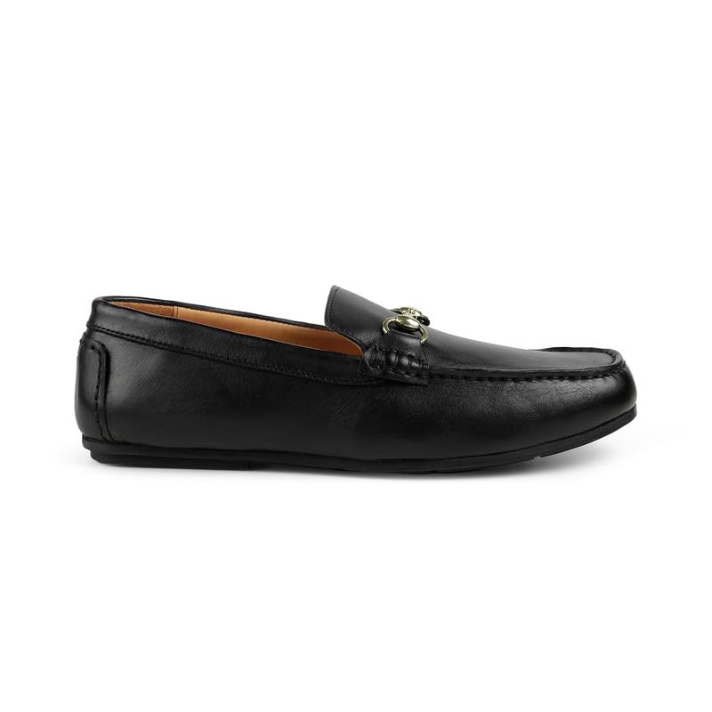 tresmode Slok Men's Black Leather Loafers Shoe in Size 7 UK (41 EU)