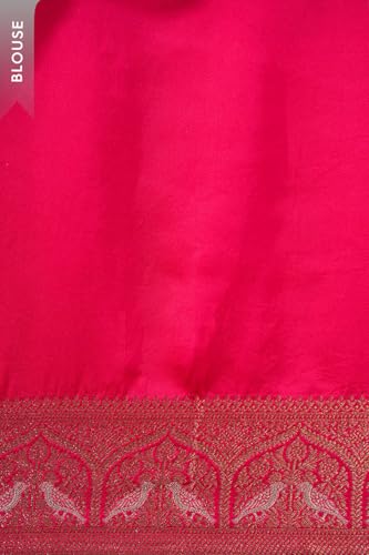Taneira Women Pink Viscose Woven Saree with Unstitched Blouse Piece (SAPP02AB0918-Pink)