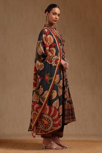 Soch Women's Muslin Salwar Suit Set (EWA5CD22278_Navy Blue