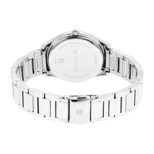 Titan Plain 3 Hands Work Wear Black Round Dial Steel Colour Stainless Steel Strap Womens Watch - NR2639SM03