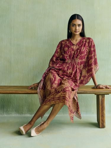 Aarke Ritu Kumar Maroon Rayah Kaftan