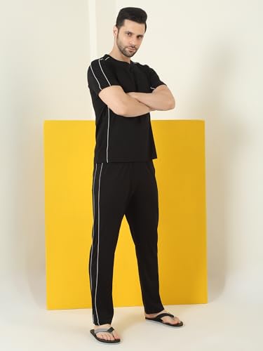 Sweet Dreams Men's Solid Pyjama Set