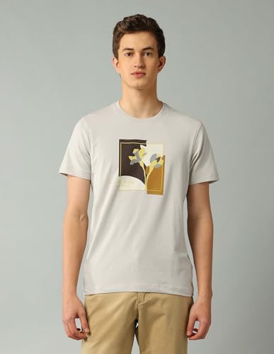 Arrow New York Men's Regular Fit T-Shirt (ANAJTS3114_Stone