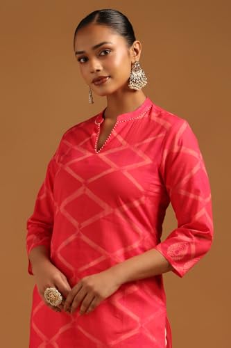 Soch Womens Pink Pure Cotton Geometric Kurta