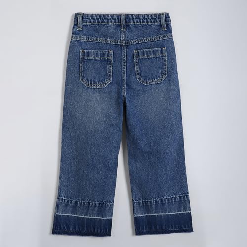 Hopscotch Girls Blue Retro Contrast Hem Denim Jeans for Ages (4-5 Years)