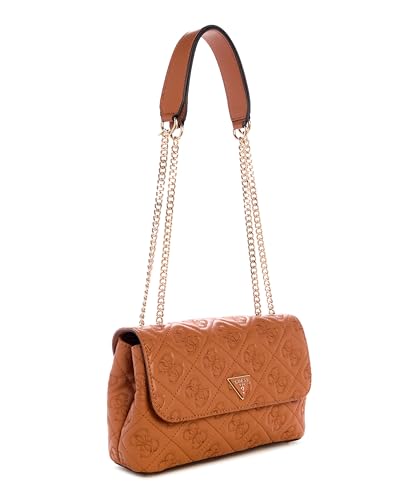 Guess Women Caramel Quilted Adelasia Convertible Flap Crossbody Bag